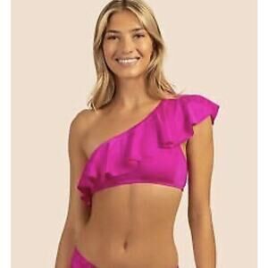 Trina Turk Atlas One Shoulder Ruffle Band Orchid Purple Women's Size 6 NWT